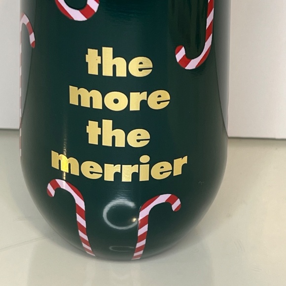 KATE SPADE Stainless Steel Holiday Tumbler Mug - “The More The Merrier” - NEW - Picture 7 of 12